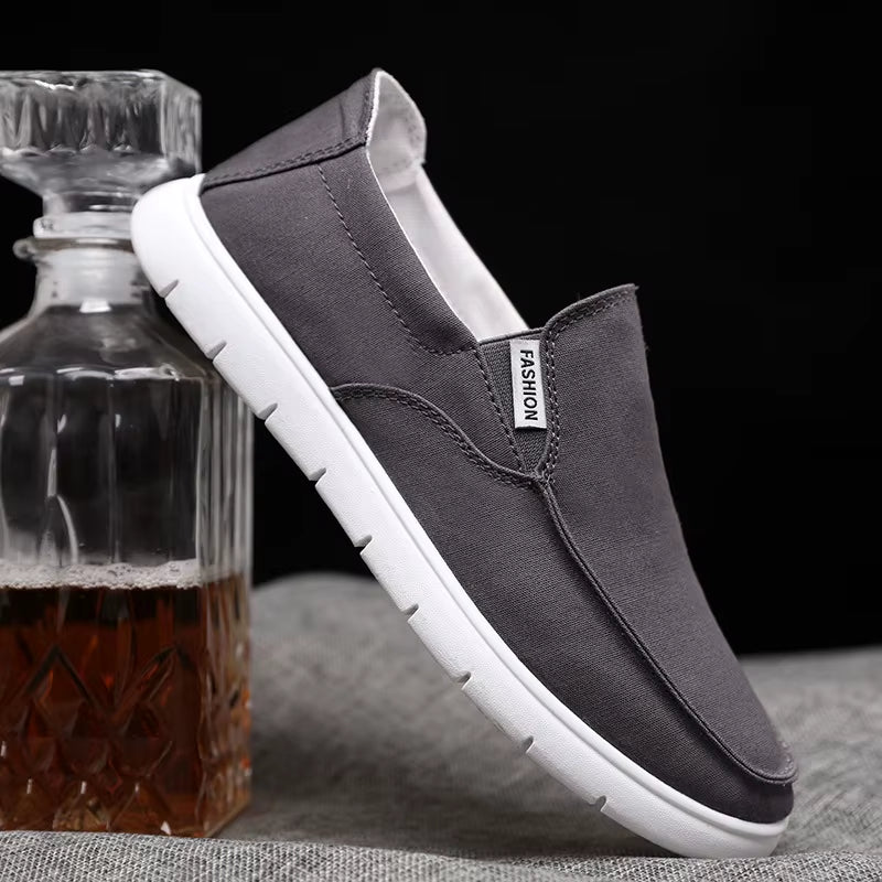 Fashion Slip-On Men'S Canvas Shoes Breathable Lightweight Comfortable Men Shoes Summer Men'S Casual Shoes Lazy Flat Shoes