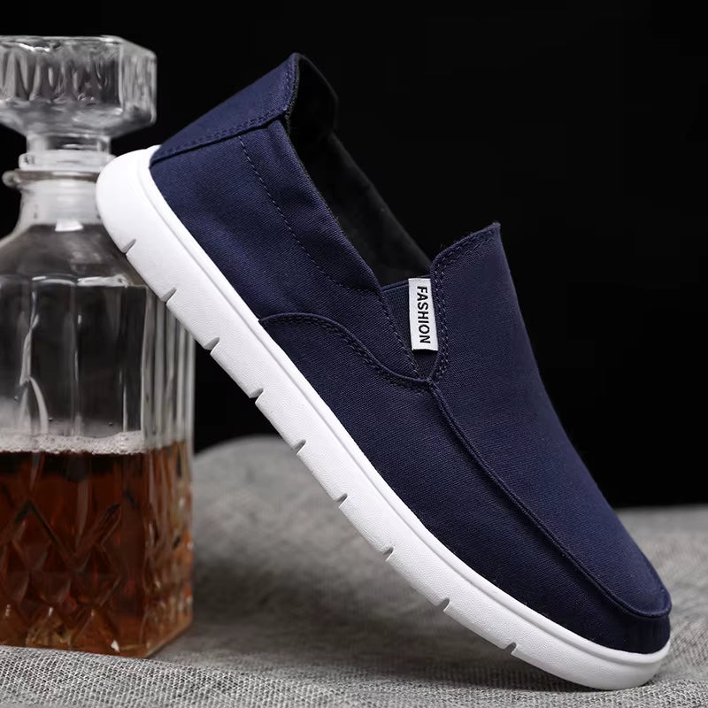 Fashion Slip-On Men'S Canvas Shoes Breathable Lightweight Comfortable Men Shoes Summer Men'S Casual Shoes Lazy Flat Shoes