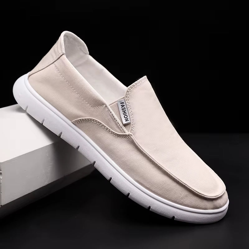 Fashion Slip-On Men'S Canvas Shoes Breathable Lightweight Comfortable Men Shoes Summer Men'S Casual Shoes Lazy Flat Shoes
