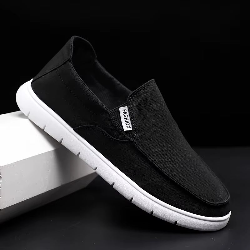 Fashion Slip-On Men'S Canvas Shoes Breathable Lightweight Comfortable Men Shoes Summer Men'S Casual Shoes Lazy Flat Shoes