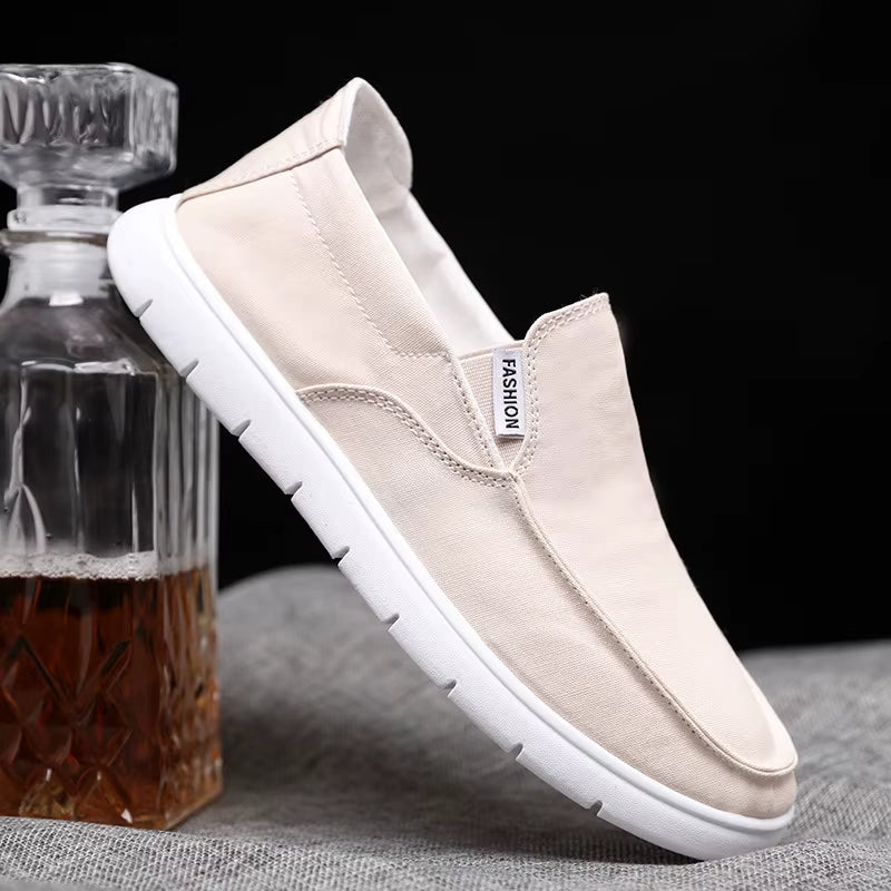 Fashion Slip-On Men'S Canvas Shoes Breathable Lightweight Comfortable Men Shoes Summer Men'S Casual Shoes Lazy Flat Shoes