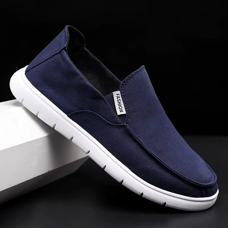 Fashion Slip-On Men'S Canvas Shoes Breathable Lightweight Comfortable Men Shoes Summer Men'S Casual Shoes Lazy Flat Shoes