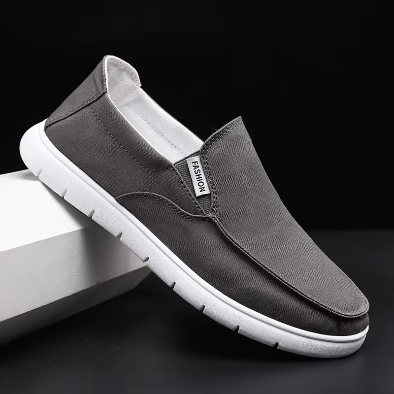 Fashion Slip-On Men'S Canvas Shoes Breathable Lightweight Comfortable Men Shoes Summer Men'S Casual Shoes Lazy Flat Shoes