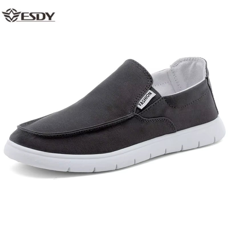 Fashion Slip-On Men'S Canvas Shoes Breathable Lightweight Comfortable Men Shoes Summer Men'S Casual Shoes Lazy Flat Shoes