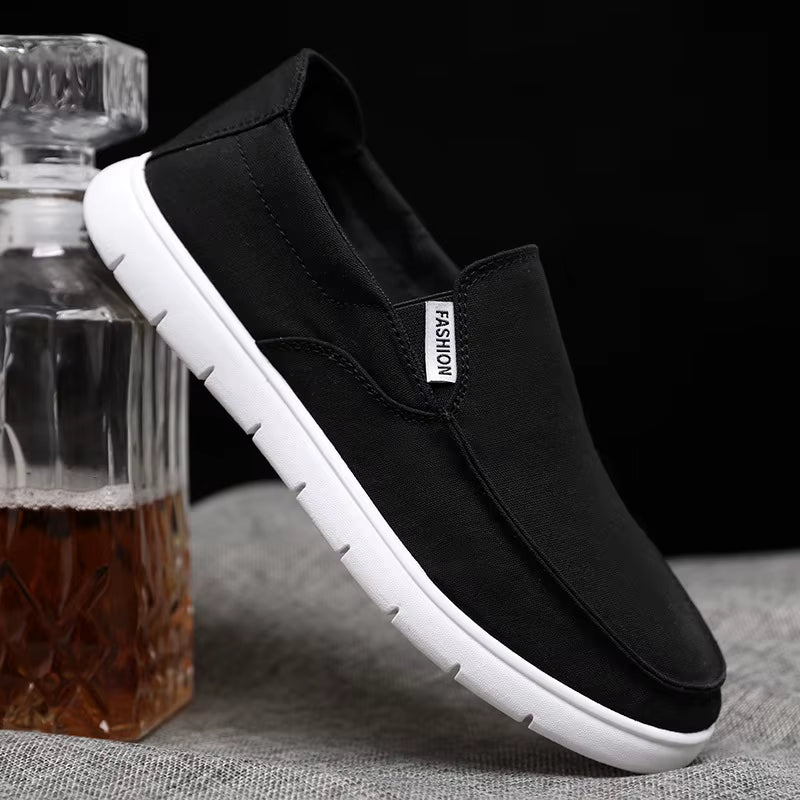 Fashion Slip-On Men'S Canvas Shoes Breathable Lightweight Comfortable Men Shoes Summer Men'S Casual Shoes Lazy Flat Shoes