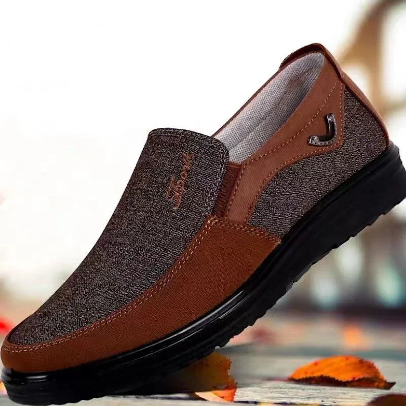 Men'S Canvas Shoes Outdoor Lightweight Soft Sole Non-Slip Walking Shoes Light and Comfortable Casual Fashion Men'S
