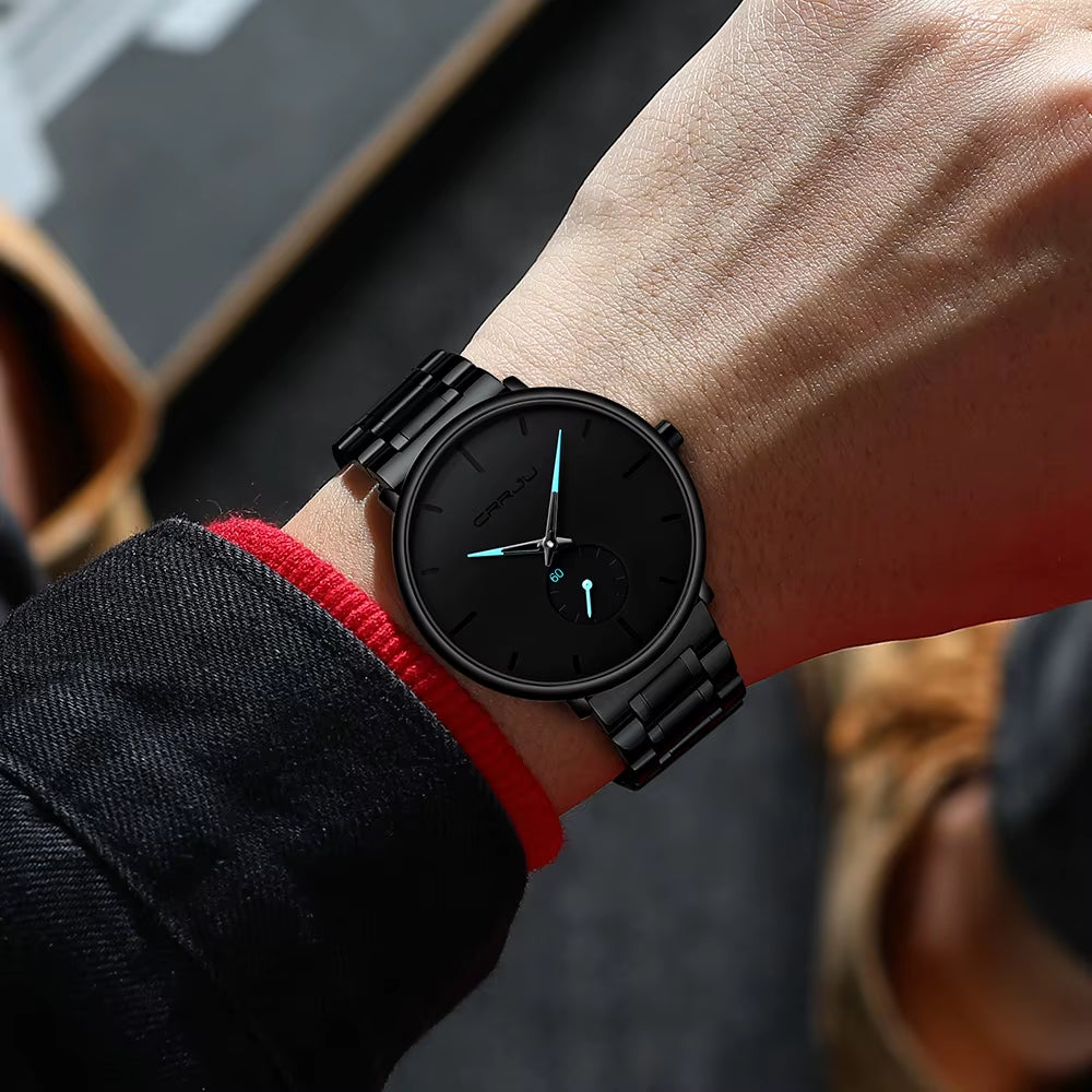 Mens Watches Stainless Steel Men'S Wrist Watch Casual Luxury Waterproof Sport Watch for Men Quartz Watch Relogio Masculino