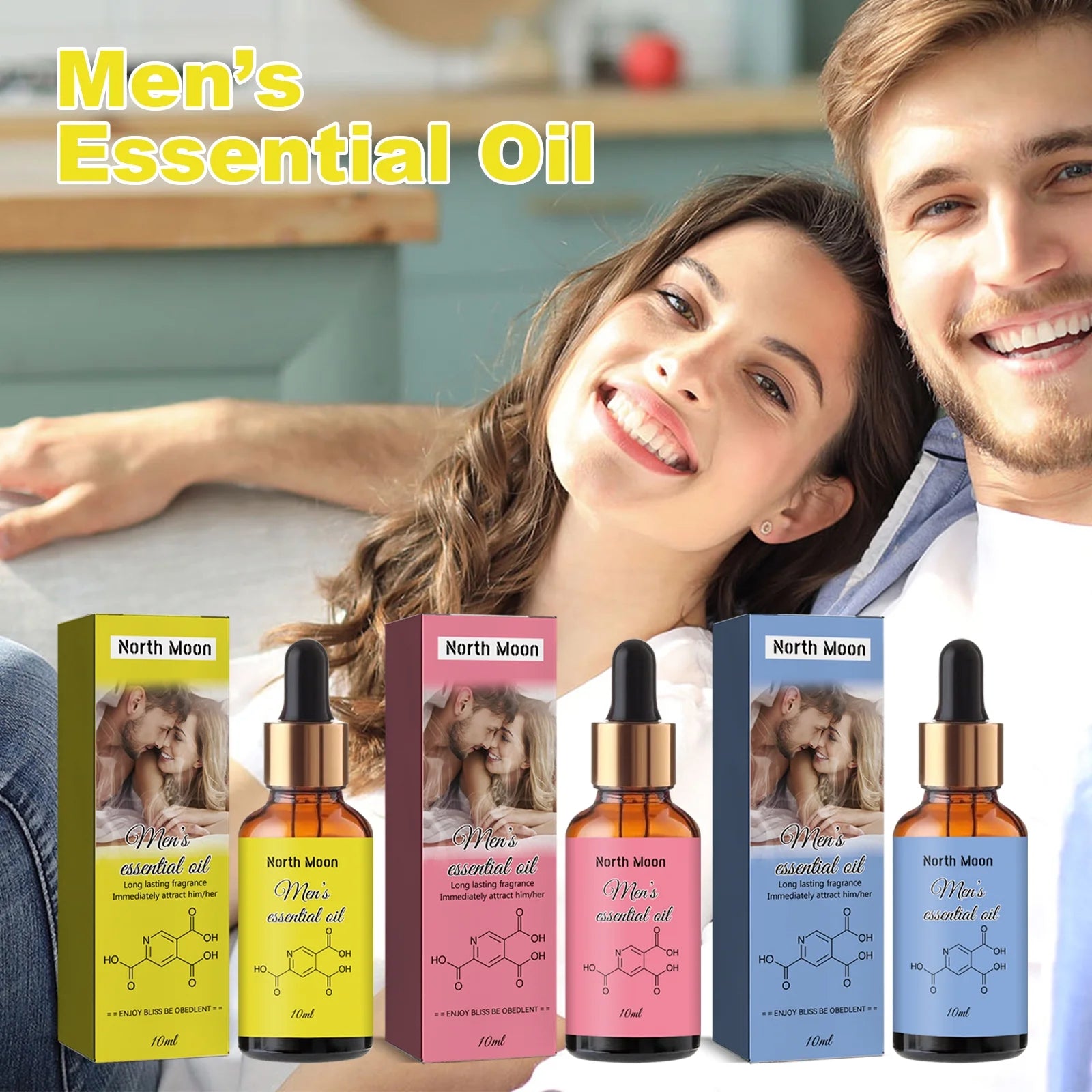 Men'S Essential Oil, Natural Fresh Body Fragrance Essential Oil for Men and Women Lasting Fragrance
