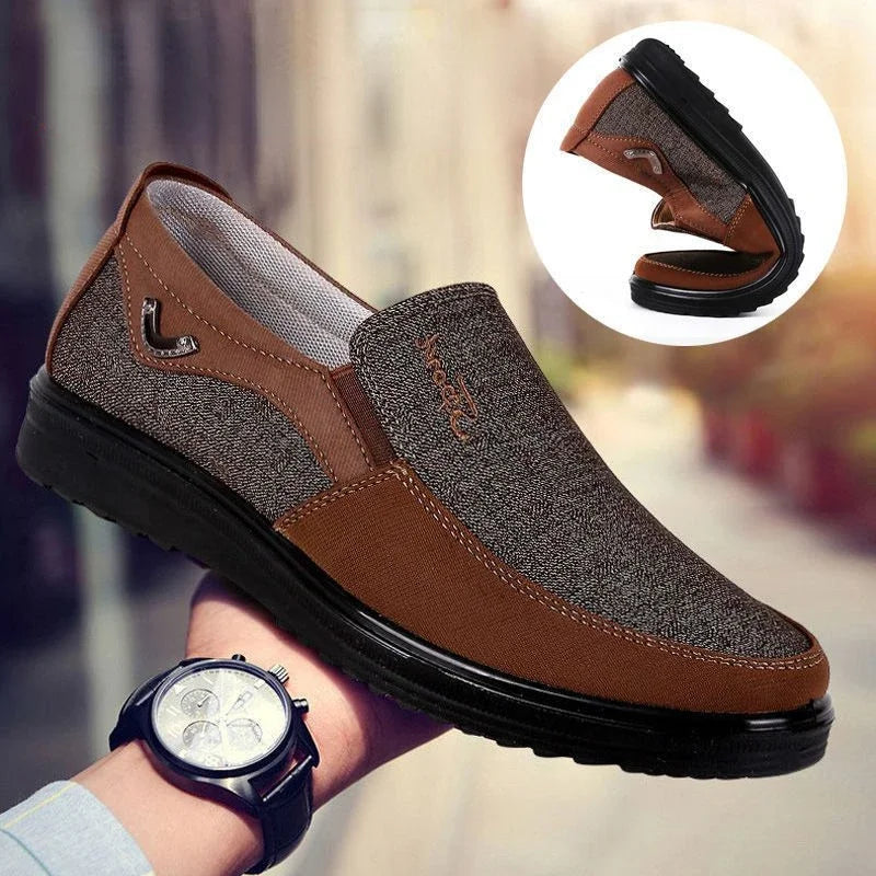 Men'S Canvas Shoes Outdoor Lightweight Soft Sole Non-Slip Walking Shoes Light and Comfortable Casual Fashion Men'S