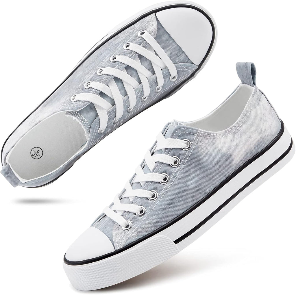 White Sneakers for Women Low Top Canvas Shoes Womens Canvas Sneakers Women'S Fashion Sneakers Slip on Casual Tennis Shoes