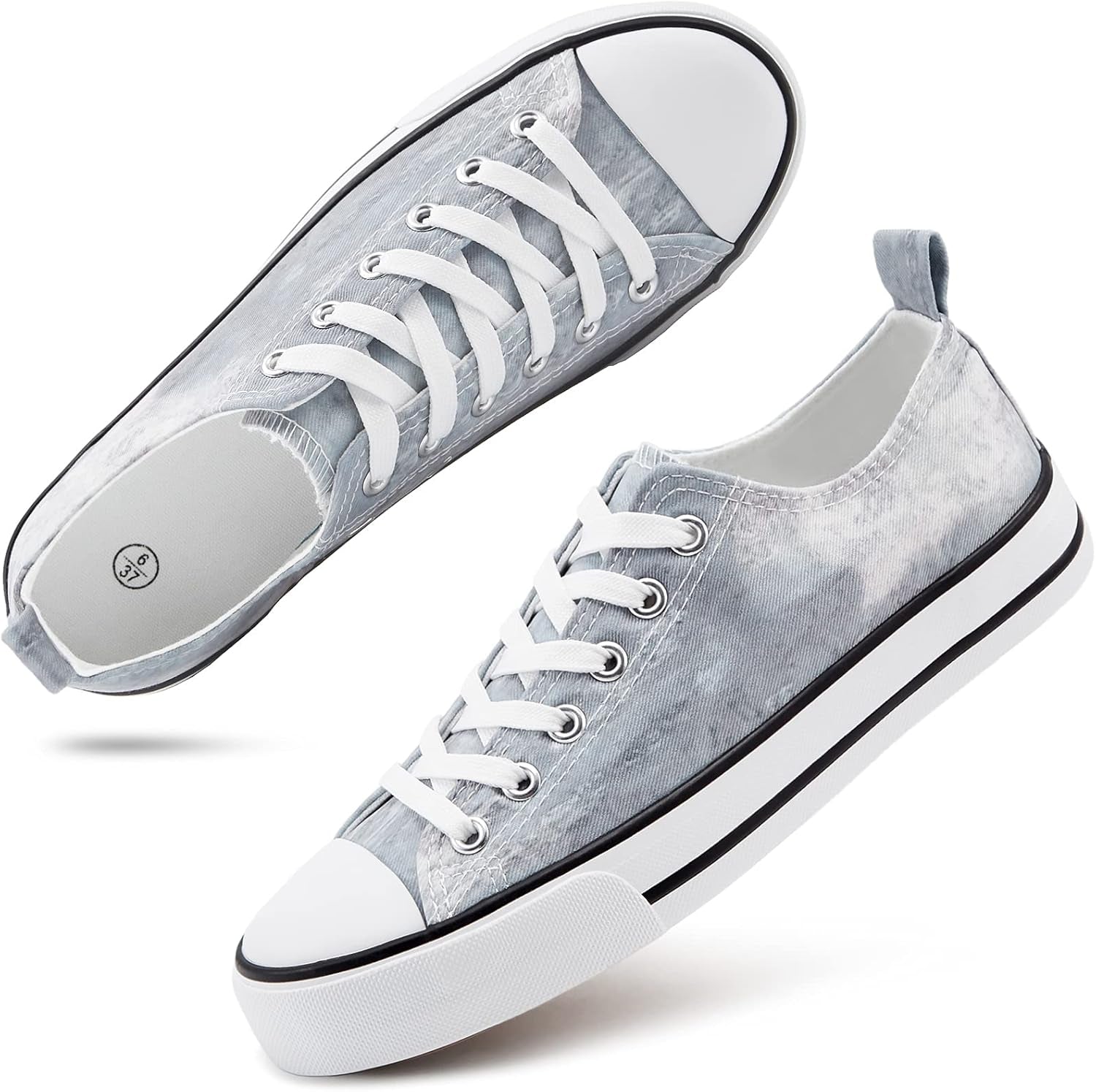White Sneakers for Women Low Top Canvas Shoes Womens Canvas Sneakers Women'S Fashion Sneakers Slip on Casual Tennis Shoes
