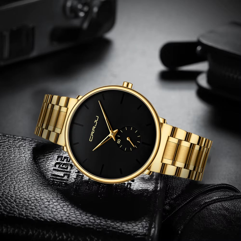 Mens Watches Stainless Steel Men'S Wrist Watch Casual Luxury Waterproof Sport Watch for Men Quartz Watch Relogio Masculino