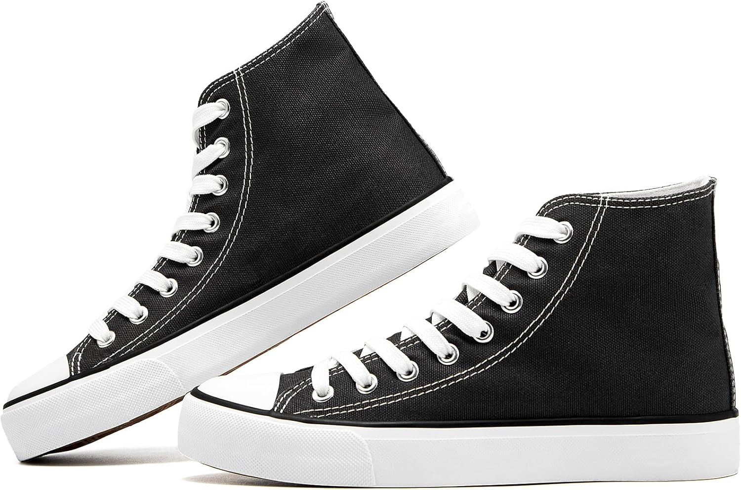 Women'S High Top Canvas Shoes Fashion Sneakers Casual Shoes for Walking（Black.Us7）