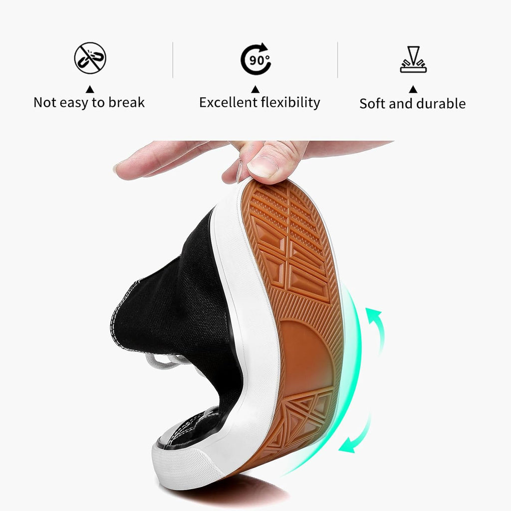 Women'S High Top Canvas Shoes Fashion Sneakers Casual Shoes for Walking（Black.Us7）